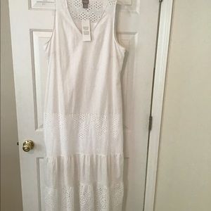 Chico’s white linen maxi dress size 0.5